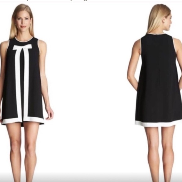 🖤Cece Black A-Line Dress with White Contrast Bow Detail. Size 14. NWT!🖤 - Picture 3 of 12
